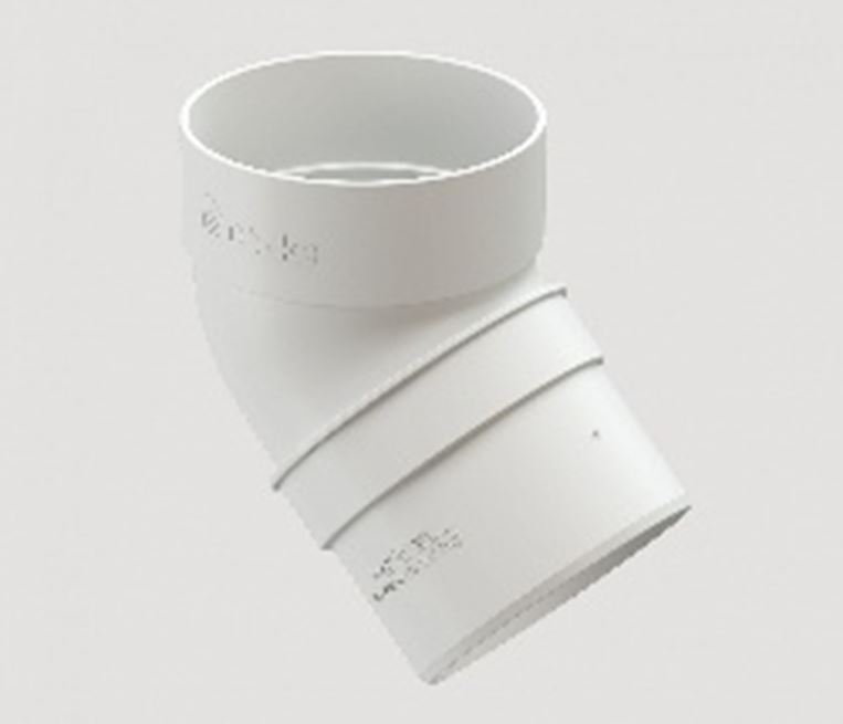 LUX-Хоолойн булан 45°/цагаан/-80мм- Docke